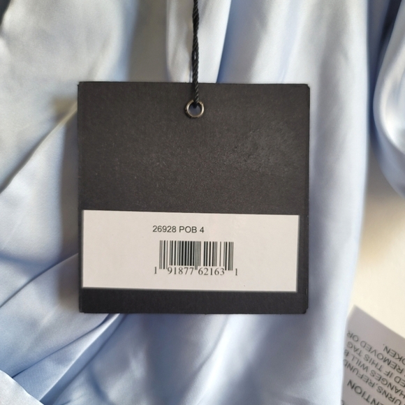 Ieena for Mac Duggal, Short Puff Sleeve Faux Wrap Mini Dress,Powder Blue, Size 4 - Picture 10 of 12